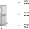 Flyline Corner Bird Cage for Cockatiel Parakeet Black and White - Image 2