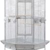 Flyline Corner Bird Cage for Cockatiel Parakeet Black and White - Image 9